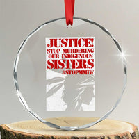 MMIW Awareness Crystal Glass Ornament Justice Stop Murdering Our Indigenous Sisters