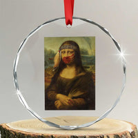 MMIW Awareness Crystal Glass Ornament Mona Lisa Red Handprint Indigenous Woman Stop Stolen Sisters
