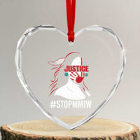 MMIW Awareness Heart Crystal Glass Ornament Justice For Indigenous Woman Stop Stolen Sisters