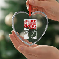 MMIW Awareness Heart Crystal Glass Ornament Justice Stop Murdering Our Indigenous Sisters