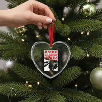 MMIW Awareness Heart Crystal Glass Ornament Justice Stop Murdering Our Indigenous Sisters