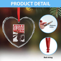 MMIW Awareness Heart Crystal Glass Ornament Justice Stop Murdering Our Indigenous Sisters