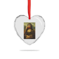 MMIW Awareness Heart Crystal Glass Ornament Mona Lisa Red Handprint Indigenous Woman Stop Stolen Sisters