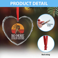 MMIW Awareness Heart Crystal Glass Ornament No More Stolen Sisters Native American Gift