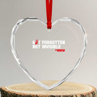 MMIW Awareness Heart Crystal Glass Ornament Not Forgotten Not Invisible Indigenous Women
