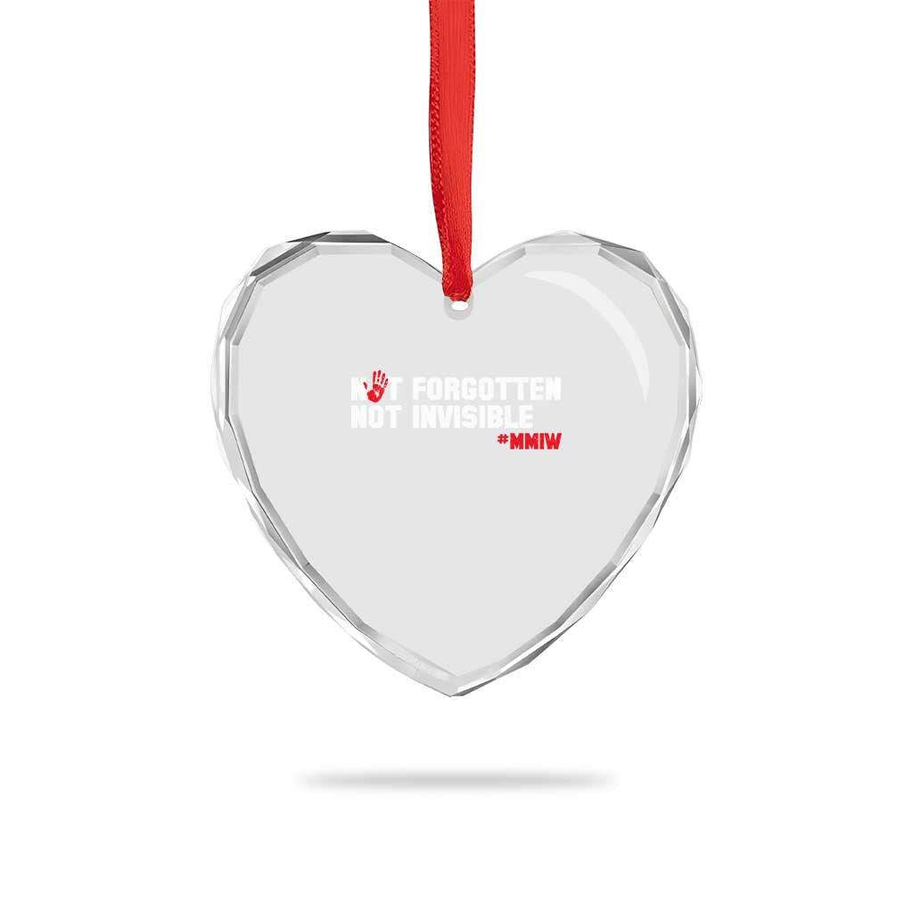 MMIW Awareness Heart Crystal Glass Ornament Not Forgotten Not Invisible Indigenous Women