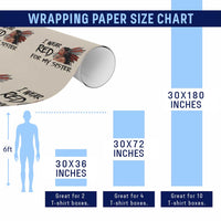 MMIW Awareness Month Indigenous Support Gift Wrapping Paper Roll I Wear Red For My Sister
