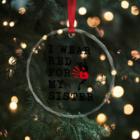 MMIW Awareness Month Native American Crystal Glass Ornament I Wear Red For My Sister