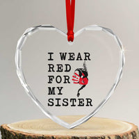 MMIW Awareness Month Native American Heart Crystal Glass Ornament I Wear Red For My Sister