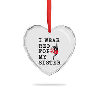 MMIW Awareness Month Native American Heart Crystal Glass Ornament I Wear Red For My Sister