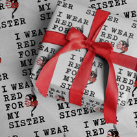 MMIW Awareness Month Native American Wrapping Paper Roll I Wear Red For My Sister