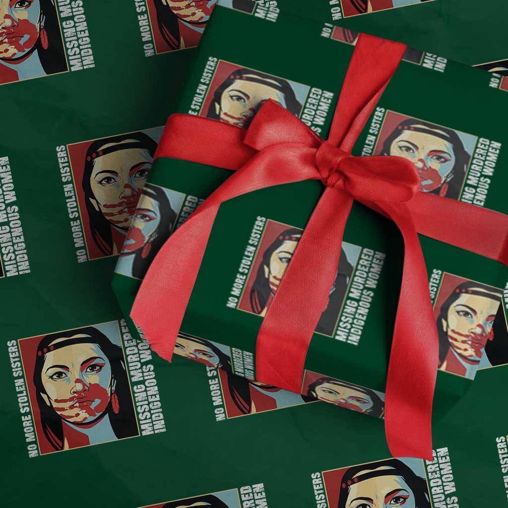 MMIW Awareness Support Wrapping Paper Roll Voices For Stolen Sisters Native American