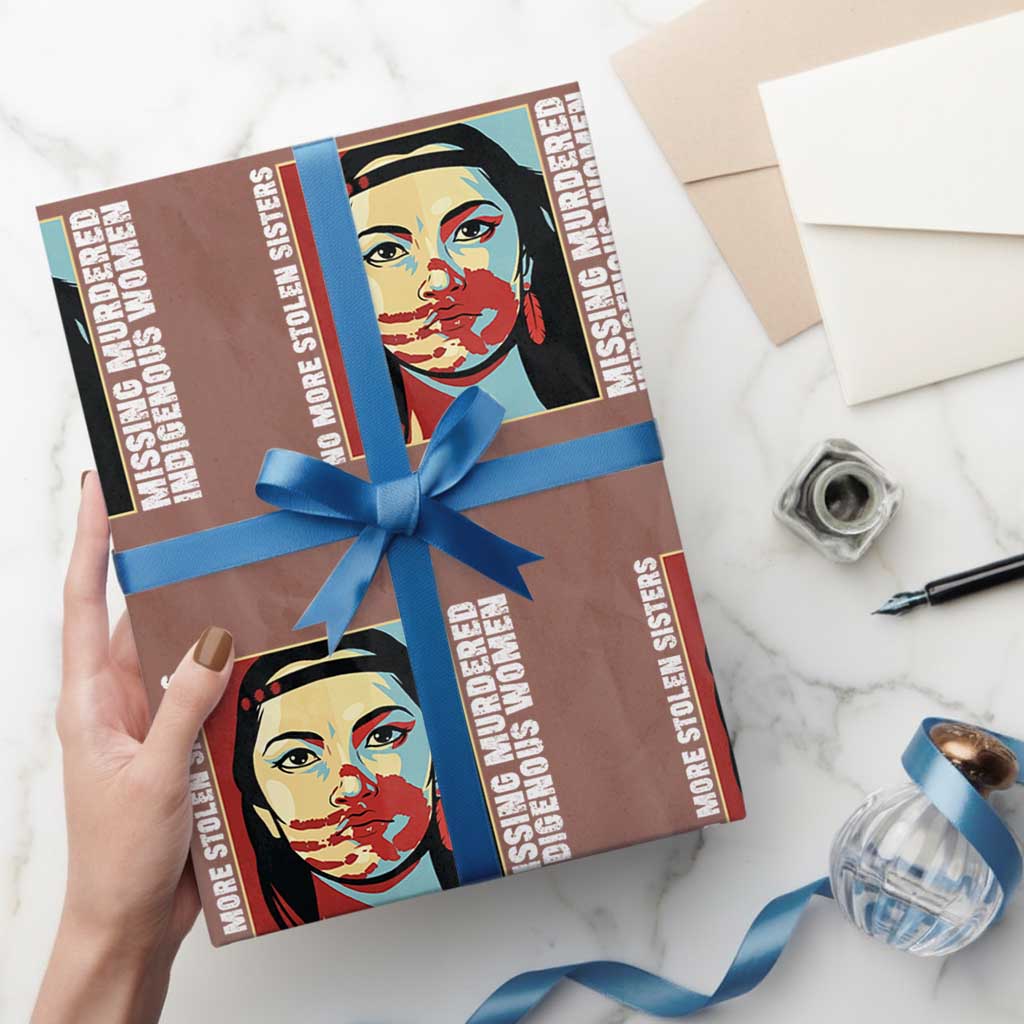 MMIW Awareness Support Wrapping Paper Roll Voices For Stolen Sisters Native American