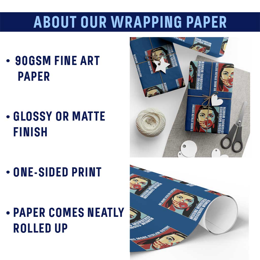 MMIW Awareness Support Wrapping Paper Roll Voices For Stolen Sisters Native American