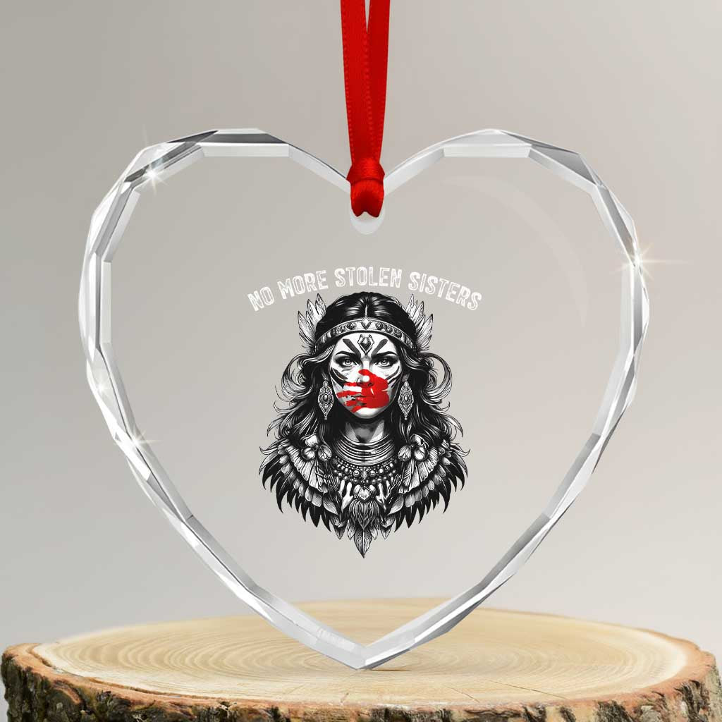 MMIW Awareness Support Heart Crystal Glass Ornament No More Stolen Sisters
