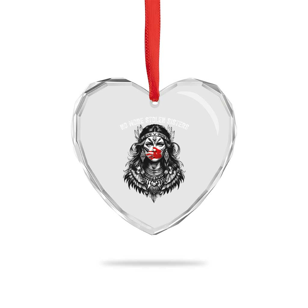 MMIW Awareness Support Heart Crystal Glass Ornament No More Stolen Sisters