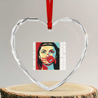 MMIW Awareness Support Heart Crystal Glass Ornament Voices For Stolen Sisters Native American