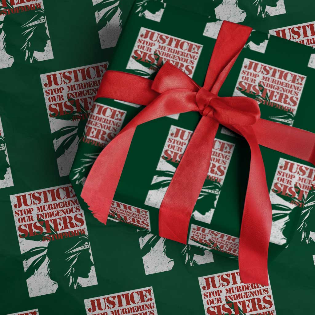 MMIW Awareness Wrapping Paper Roll Justice Stop Murdering Our Indigenous Sisters