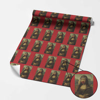 MMIW Awareness Wrapping Paper Roll Mona Lisa Red Handprint Indigenous Woman Stop Stolen Sisters