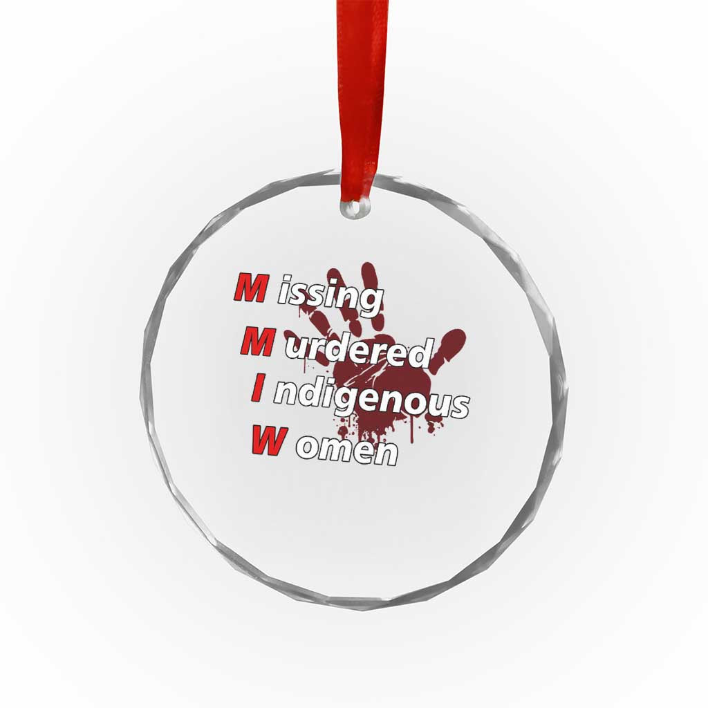 MMIW Crystal Glass Ornament Missing Murdered Indigenous Women Red Hand - Wonder Print Shop
