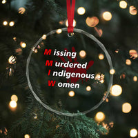 MMIW Crystal Glass Ornament Missing Murdered Indigenous Women Red Hand - Wonder Print Shop