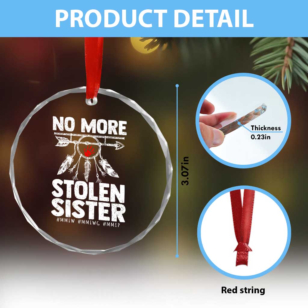 MMIW Crystal Glass Ornament No More Stolen Sisters Indigenous Woman TS10