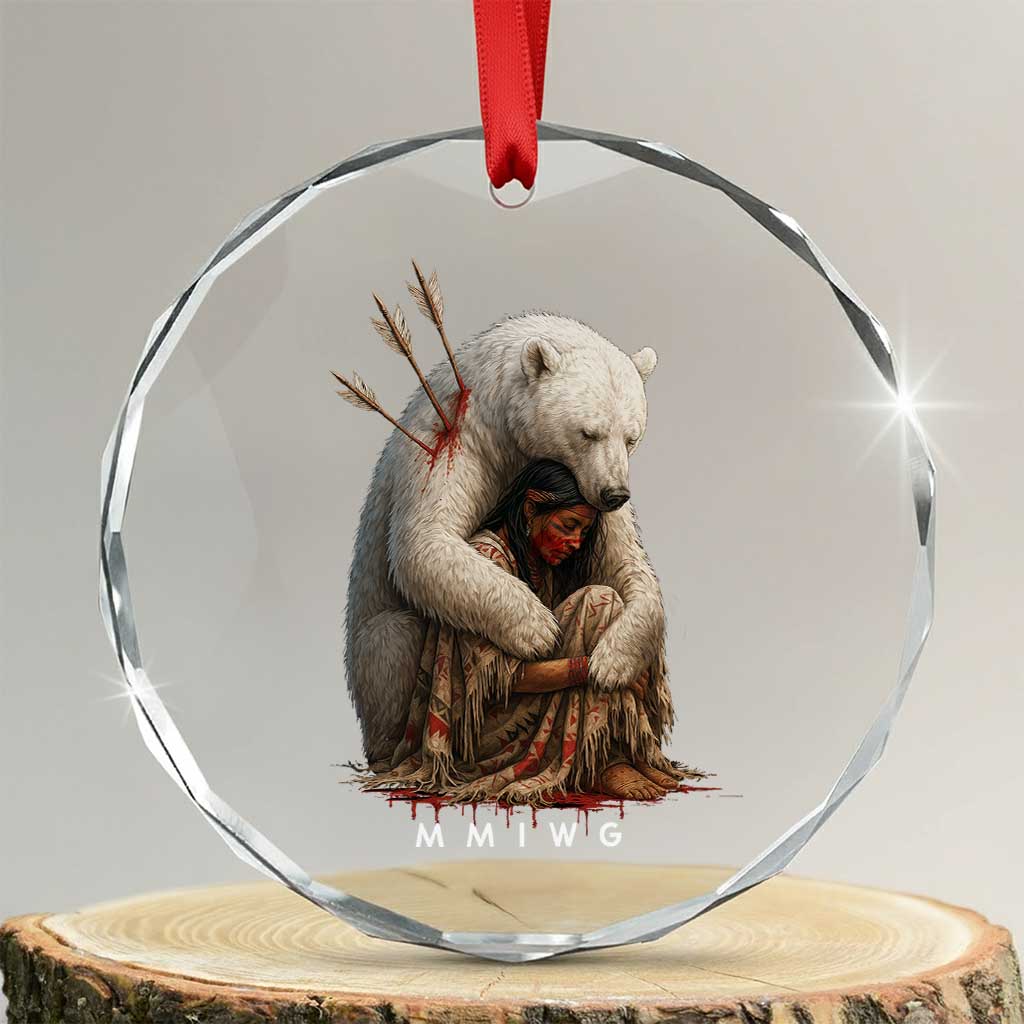 MMIW Native American Crystal Glass Ornament Spirit Bear Protecting Indigenous Woman MMIWG - Wonder Print Shop