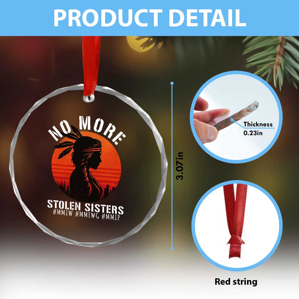 MMIW No More Stolen Sisters Crystal Glass Ornament American Native Indigenous Woman TS10