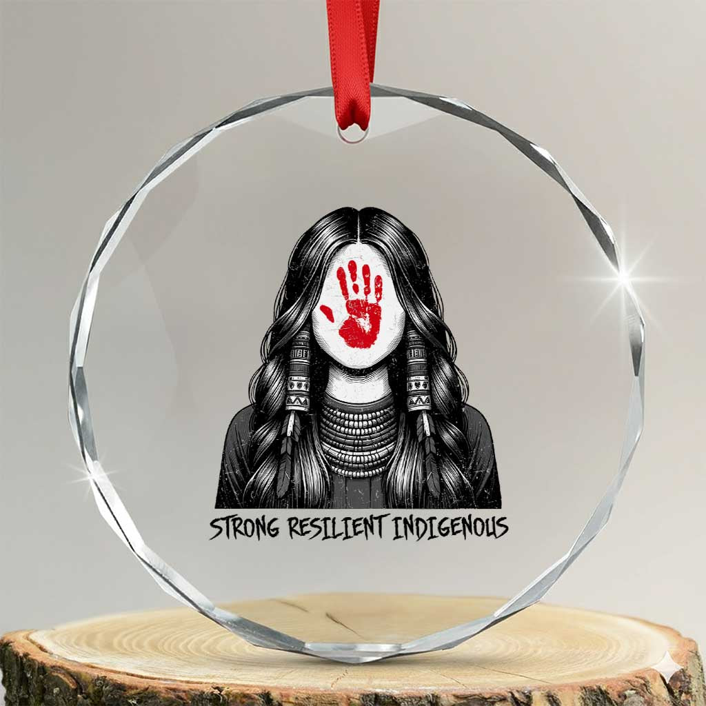 MMIW Strong Resilient Indigenous Crystal Glass Ornament Stand With Native Women Support