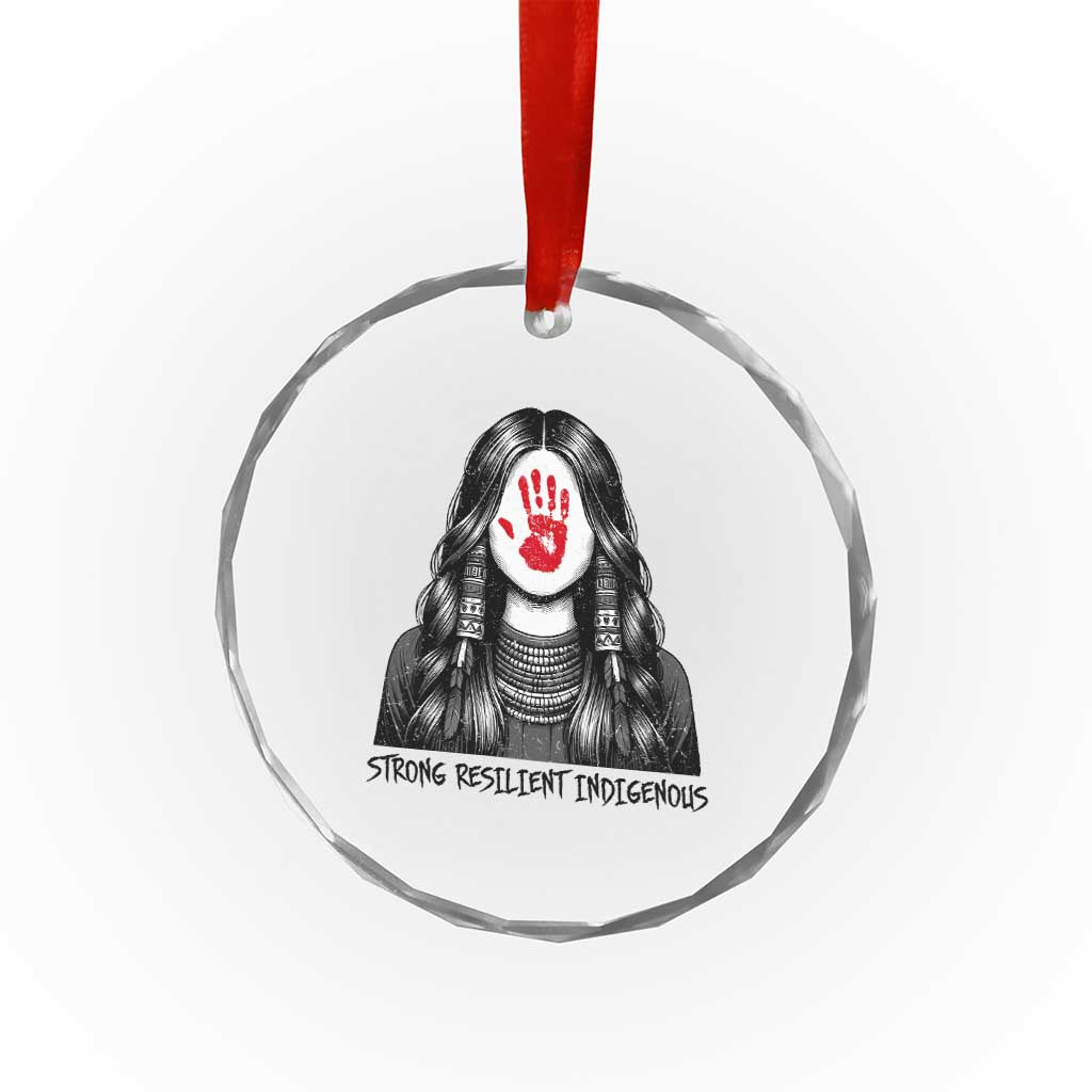 MMIW Strong Resilient Indigenous Crystal Glass Ornament Stand With Native Women Support