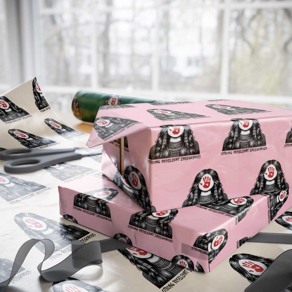 MMIW Strong Resilient Indigenous Wrapping Paper Roll Stand With Native Women Support