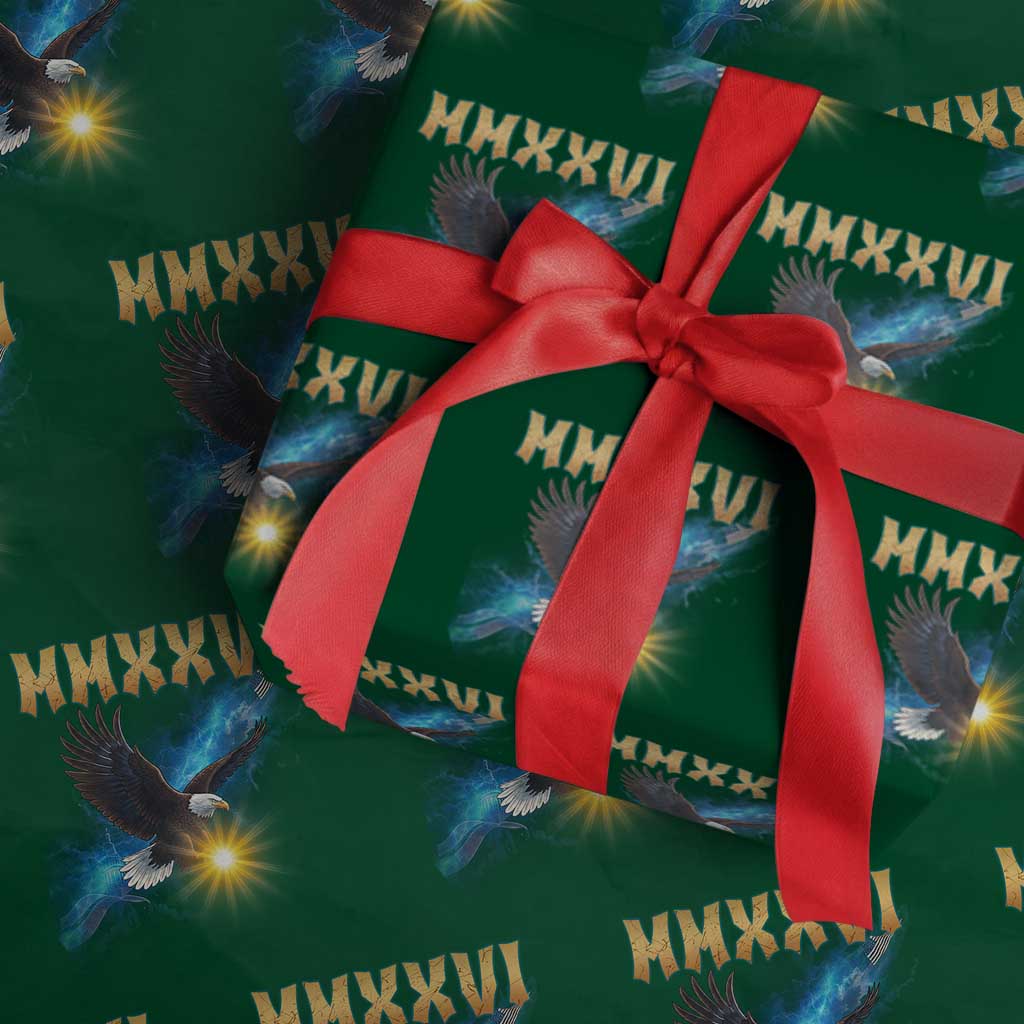 MMXXVI 2026 Eagle Wrapping Paper Roll Epic Patriotic Capitol Flag USA 250th Anniversary - Wonder Print Shop