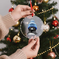 MN Strong Winter Loon with Blue Beanie Crystal Glass Ornament Stand with Minnesota Justice Protest