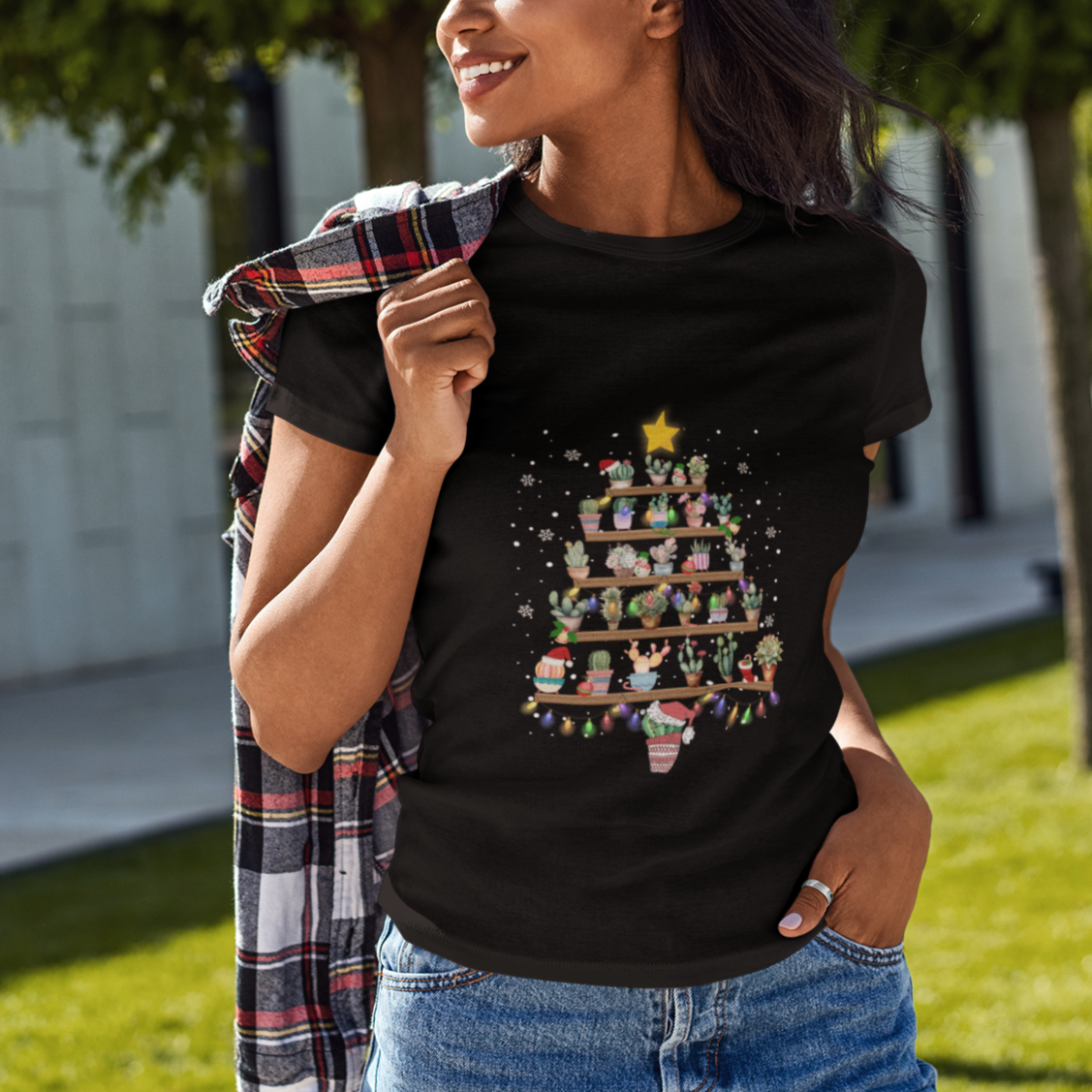Succulent Christmas Tree Cactus Gardener T Shirt - Wonder Print Shop