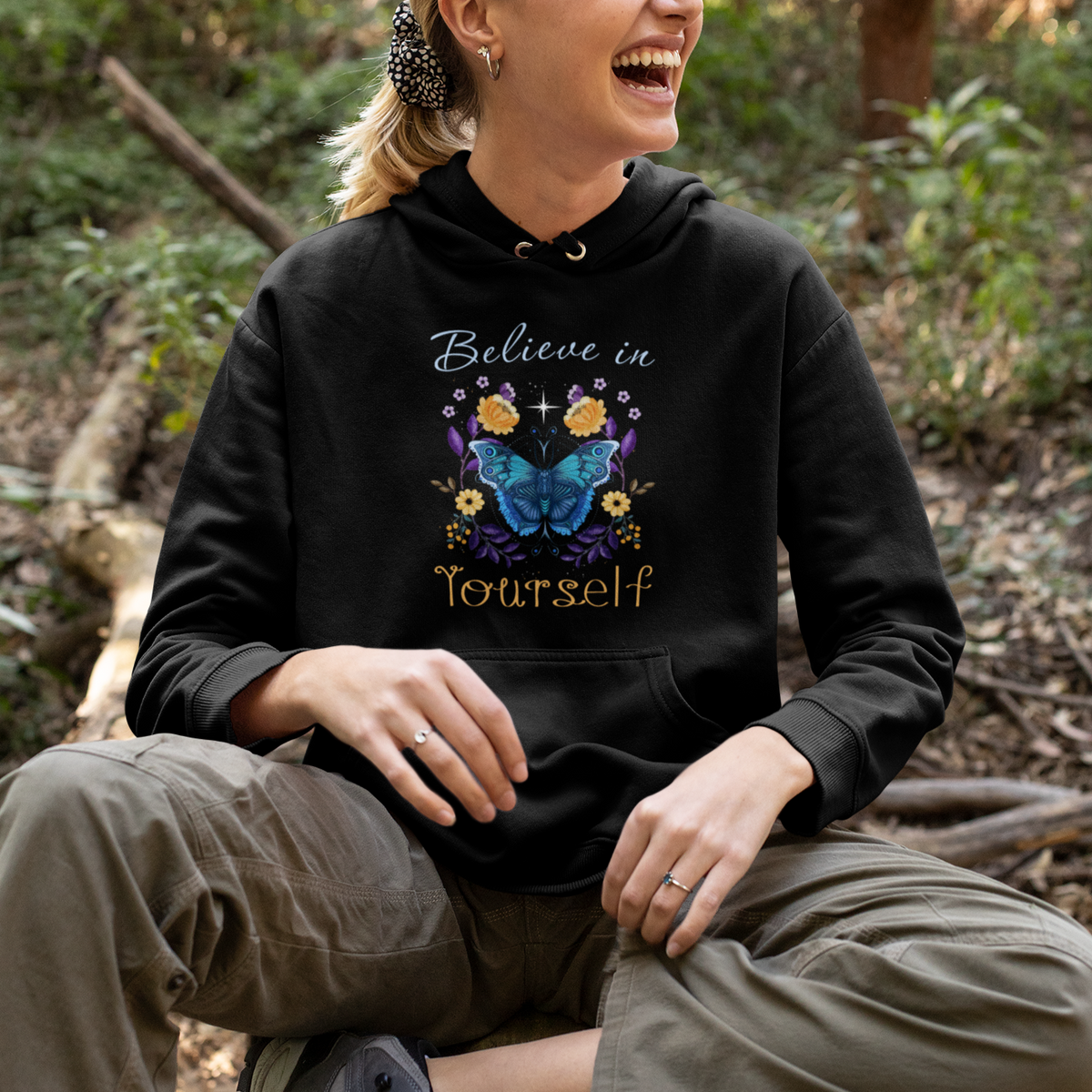 Moth Hoodie Celestial Mystic Cottagecore Floral Moth Believe In Yourself Boho Midnight Butterfly Astrology Astronomy Inspirational Shirt for Women, Moth T-shirt, Spirituality Shirt - Wonder Print Shop