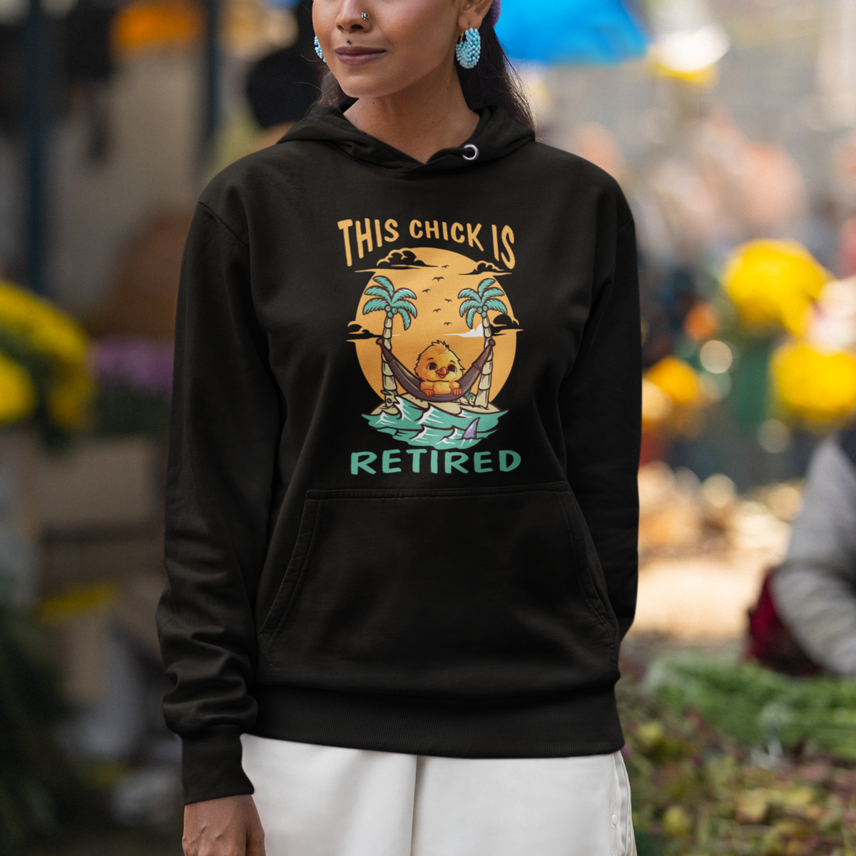 Retirement Hoodie This Chick Is Retired Women Relax At The Beach - Wonder Print Shop