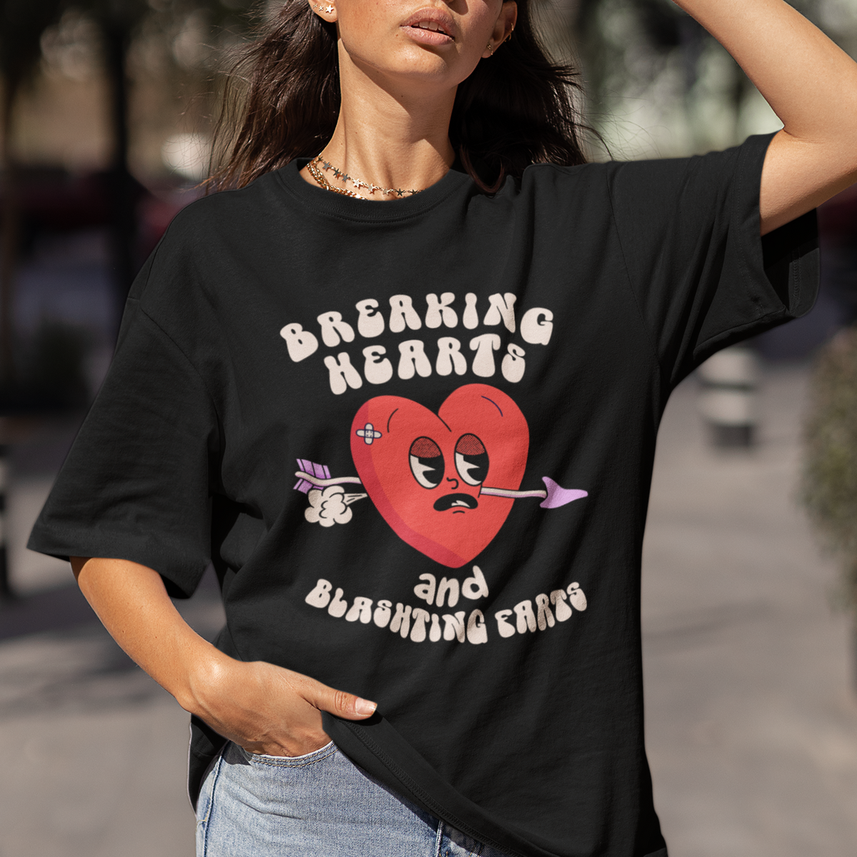 Valentine's Day T Shirt Breaking Hearts And Blasting Farts - Wonder Print Shop