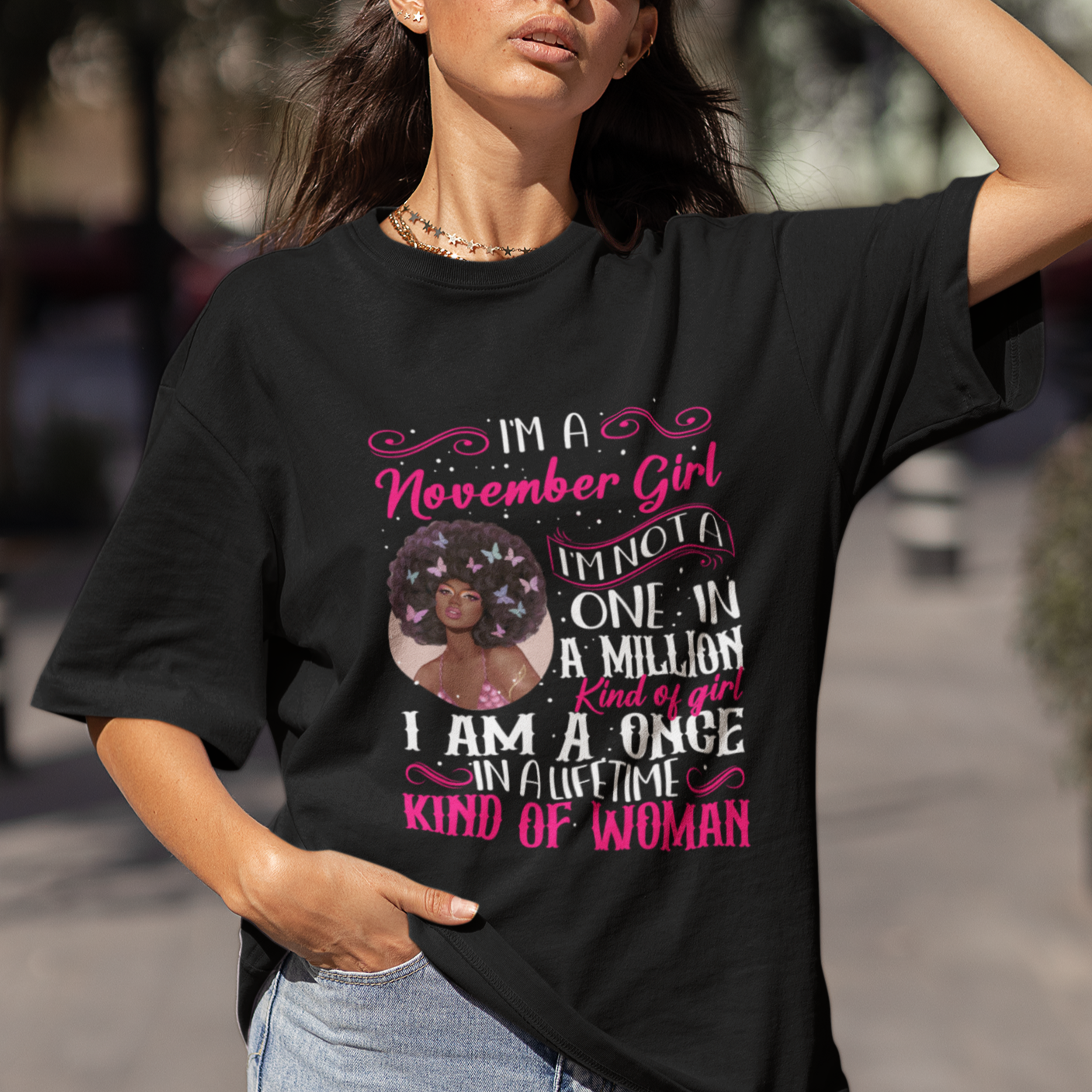 Birthday T Shirt For Women I'm A November Girl Black Women - Wonder Print Shop