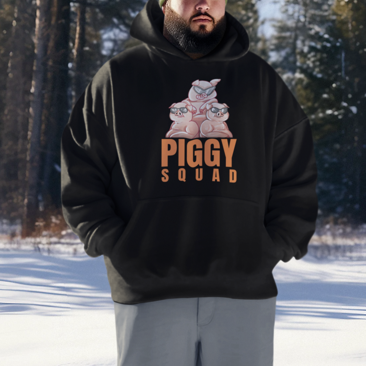 Pig Lover Hoodie Cool Piggy Squad - Wonder Print Shop