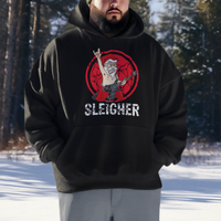 Christmas Hoodie Sleigher Santa Heavy Mental Music - Wonder Print Shop