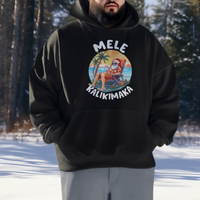 Mele Kalikimaka Tropical Hawaiian Christmas in Hawaii Sunbath Santa Hoodie - Wonder Print Shop