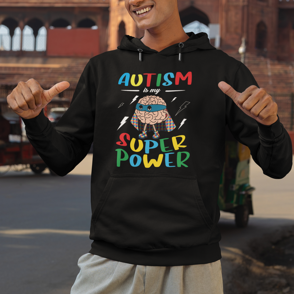 Autistic Hoodie Autism Is My Super Power Superhero - Wonder Print Shop