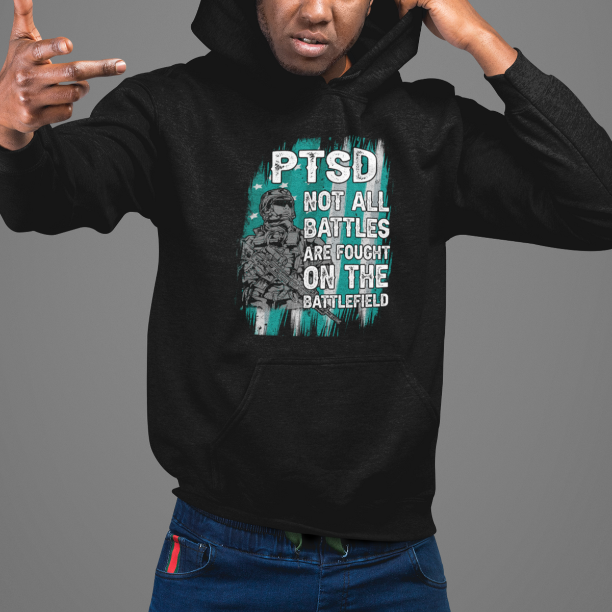 Veteran PTSD Hoodie Not All Battles Are Fought On The Battlefield - Wonder Print Shop