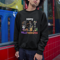 Hallothanksmas Sweatshirt Halloween Thanksgiving Christmas HalloThanksMas Skeleton - Wonder Print Shop