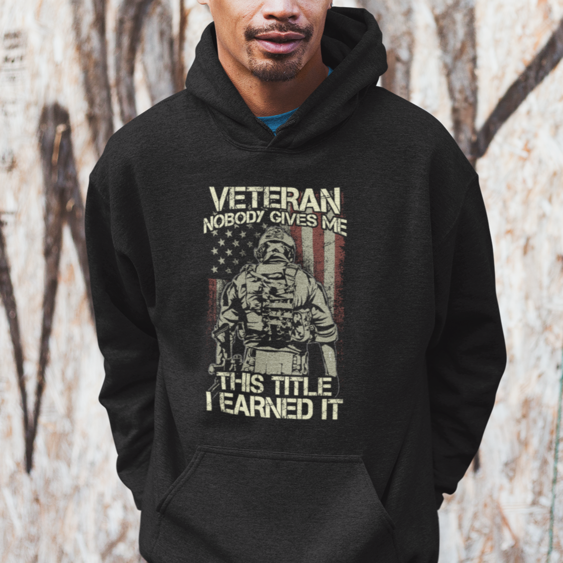 American Veteran Hoodie Nobody Gives Me This Tittle I Earned It - Wonder Print Shop