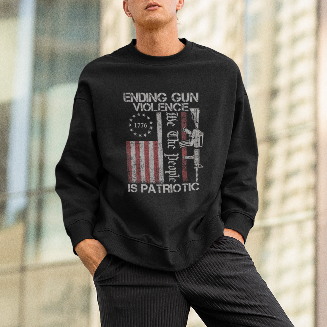 Ending Gun Violence We The People Is Patriotic Sweatshirt - Wonder Print Shop