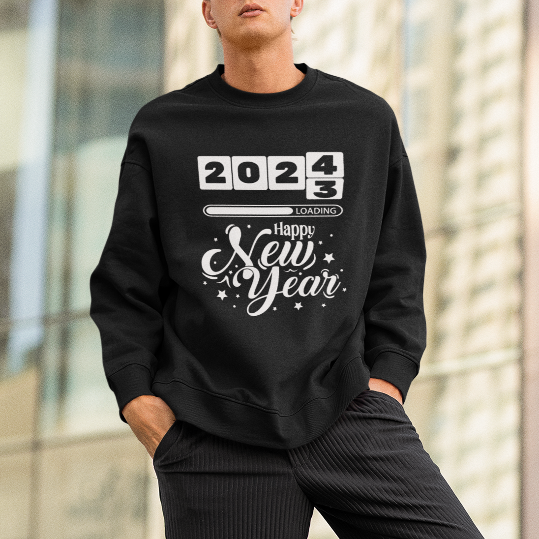 Happy New Year 2024 Loading Goodbye 2023 Sweatshirt - Wonder Print Shop