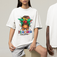 Black Teacher Life Messy Bun African American Educate T Shirt - Wonder Print Shop