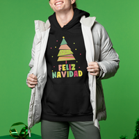 Feliz Navidad Colorful Xmas Tree Spanish Christmas Hoodie - Wonder Print Shop