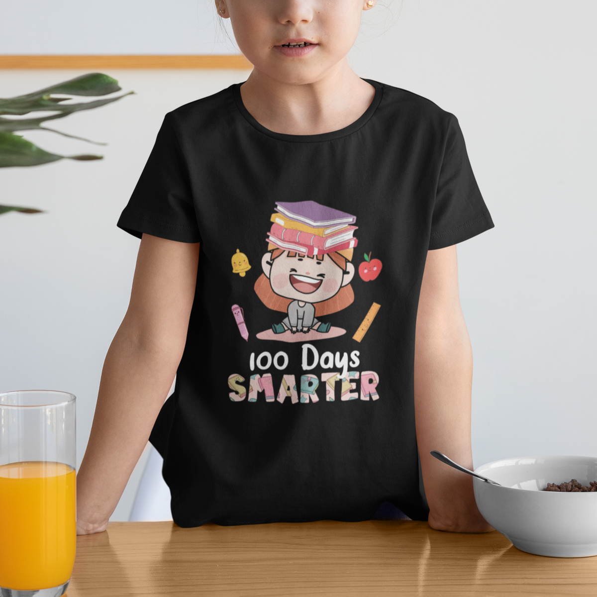 100th Day Of School Smarter Cutte Girl Love Book T Shirt For Kid - Wonder Print Shop